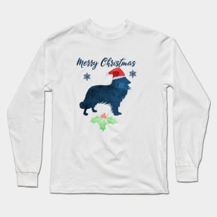 Christmas Collie Dog Art Long Sleeve T-Shirt